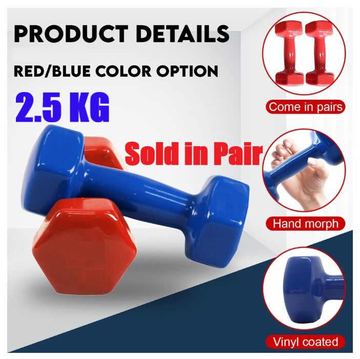 Kg PVC/Vinyl Hex Dumbbells  (Pair)