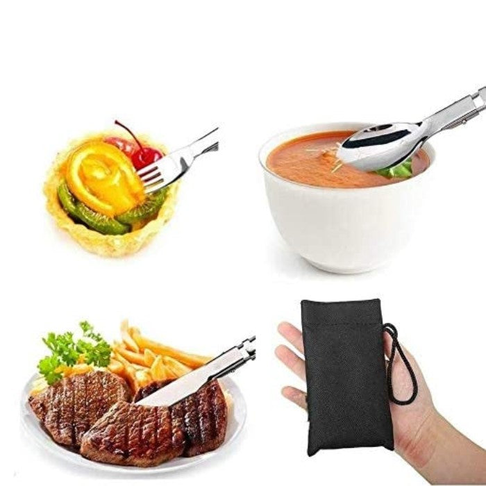 Picnic Outdoor Camping Tableware Set (Foldable 3 pieces set)