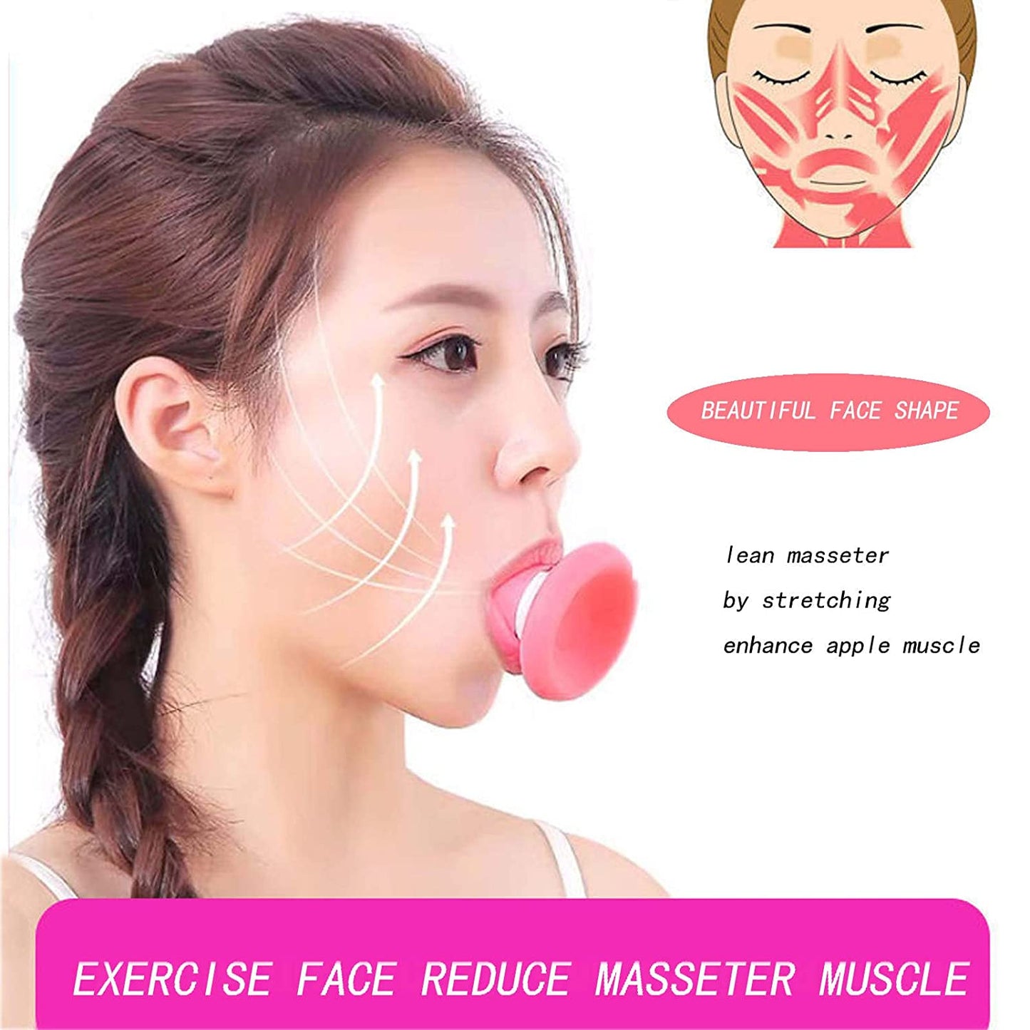 V Shaped Face Lifting/Firming/Slimming Tool, Unisex Jaw Exerciser, Reducing Double Chin and Improving Chin Line Exerciser