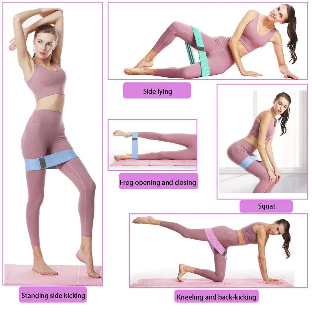 3pcs Hip Resistance Bands Set ,Style B (Different length, Different resistance value)