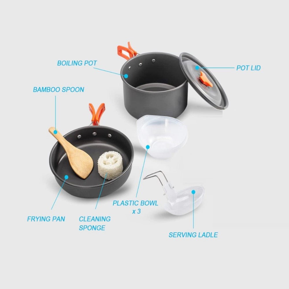 Camping Cookware Set for 2-3 person