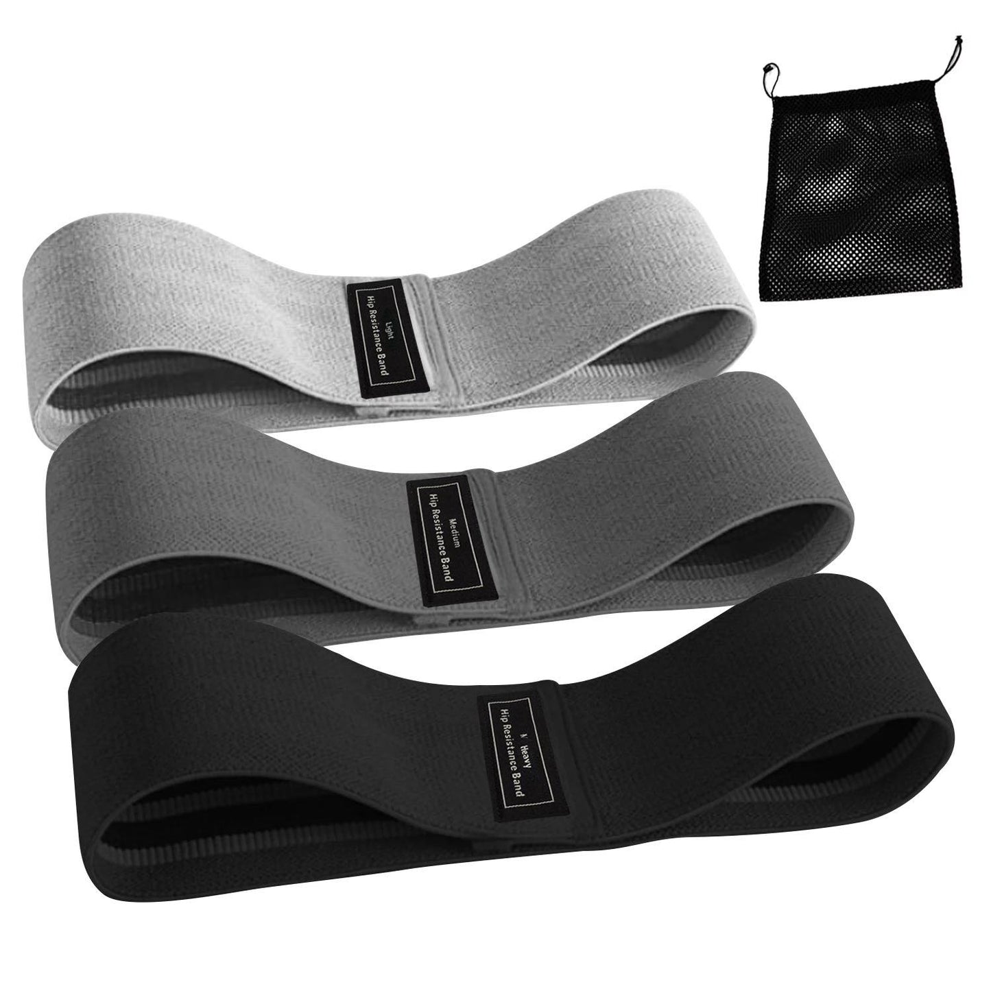 3pcs Hip Resistance Bands Set Style A (Same length, Different resistance value)