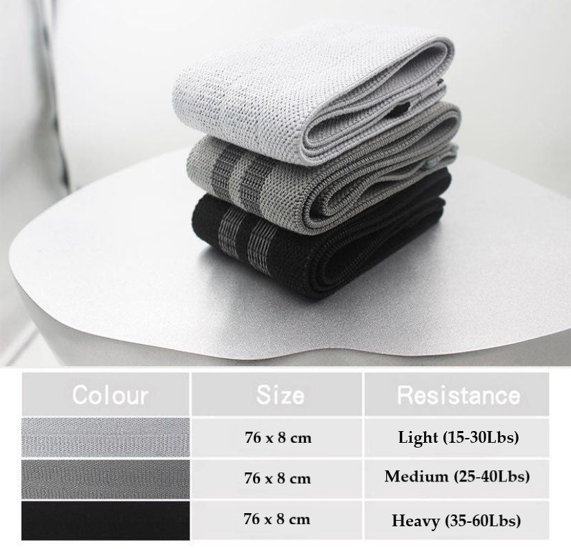 3pcs Hip Resistance Bands Set Style A (Same length, Different resistance value)
