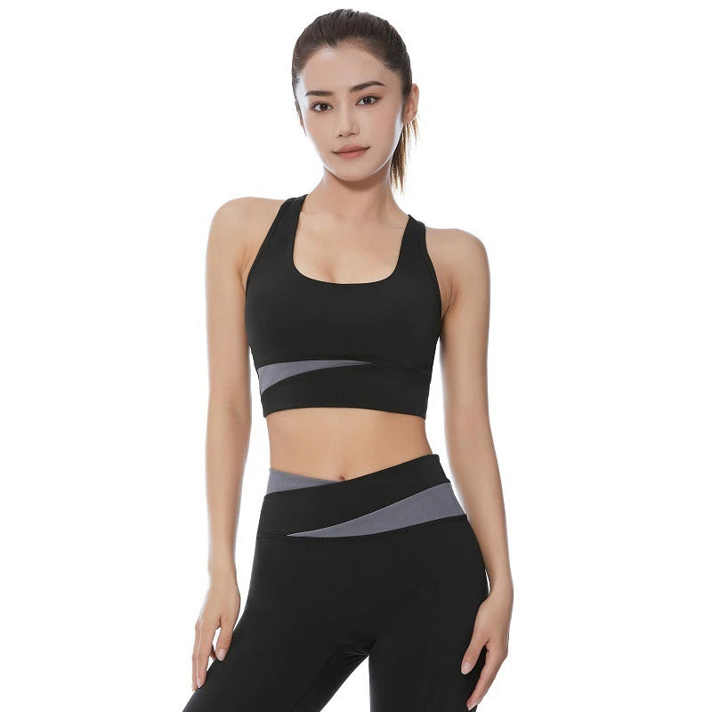Splicing Design with Two Colors Sportswear (Bra+Pant) for Women/Gym Wear/Sports Bra and short Pant/Short Set
