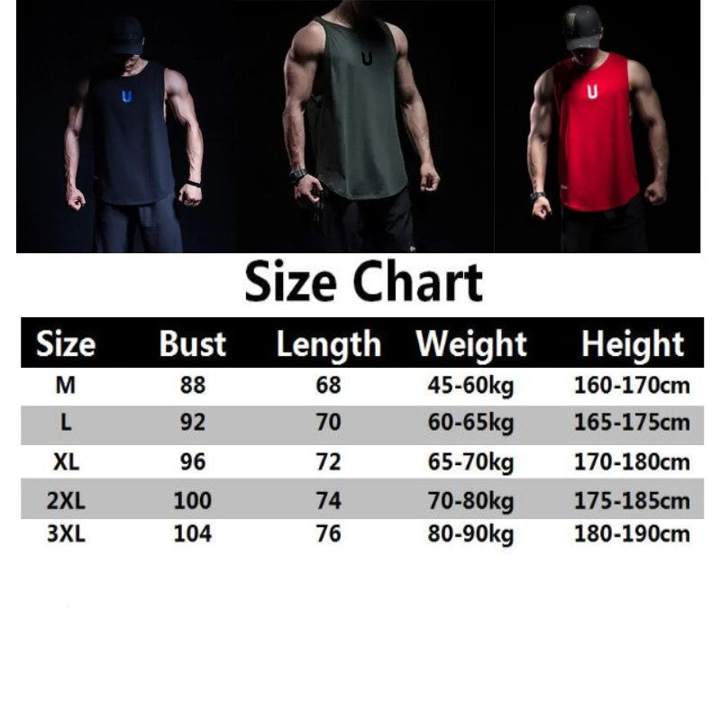 Men Singlet Sleeveless Quick Dry Elastic Tank Top