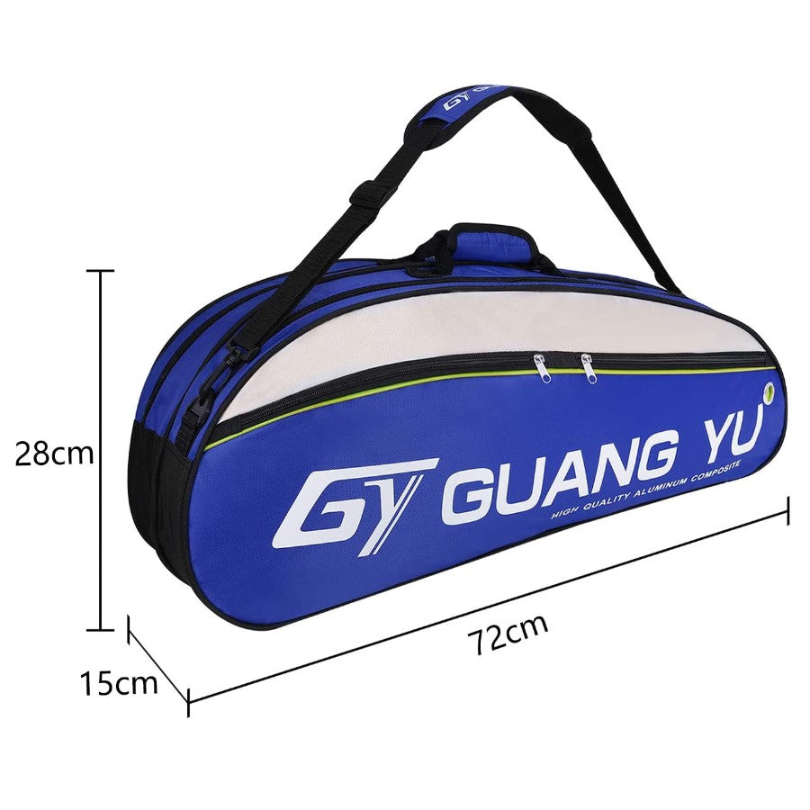 Waterproof Professional Badminton Racket Bag Large Capacity Single Shoulder Racket Equipment Bag 6 Racquet Bag Gym Fitness Sports Shoes Clothes Water Bottle Storage Bag/Badminton Bag/Gym Bag (First Place)
