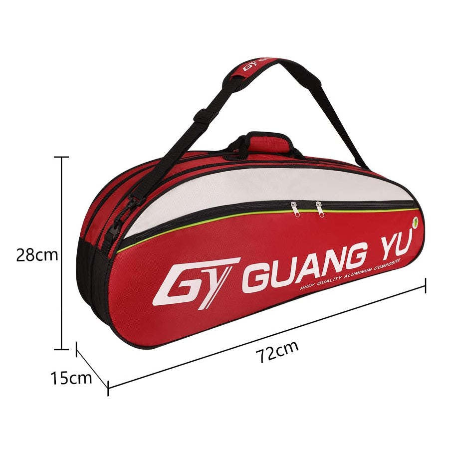 Waterproof Professional Badminton Racket Bag Large Capacity Single Shoulder Racket Equipment Bag 6 Racquet Bag Gym Fitness Sports Shoes Clothes Water Bottle Storage Bag/Badminton Bag/Gym Bag (First Place)
