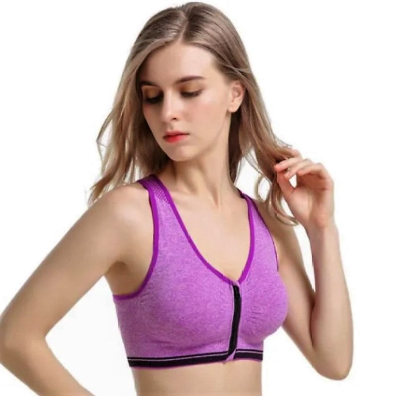 Women Padded Zipper Sports Bra/Fitness Yoga Bra