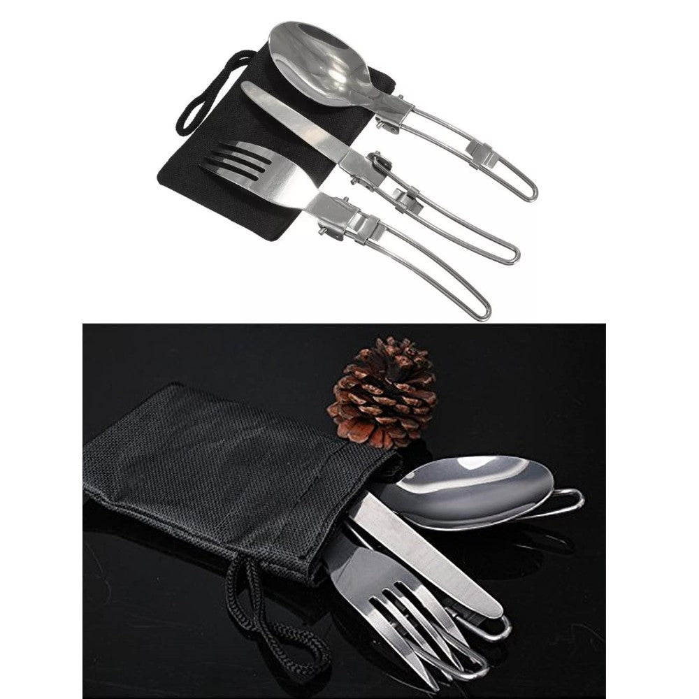 Picnic Outdoor Camping Tableware Set (Foldable 3 pieces set)