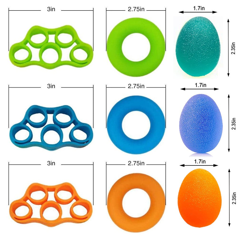 Squeeze Ball Hand Grip Strengthener, Finger Exerciser, Grip Strength Trainer, Pain Relief Workout, Forearm Grip Workout, Finger Stretcher