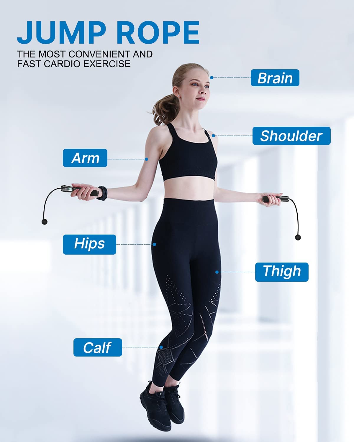 Cordless Jumping Rope with Weight Bar