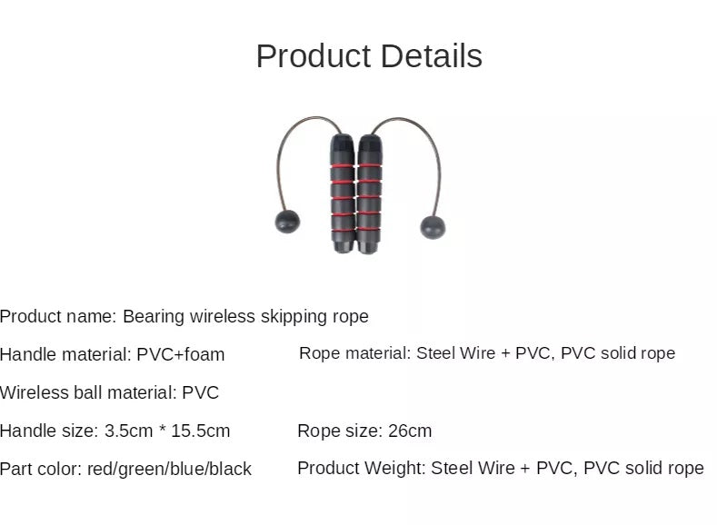 Cordless Jumping Rope with Weight Bar