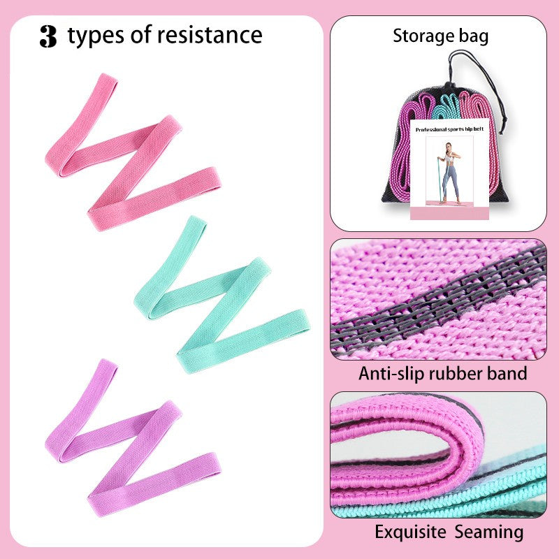 3pcs Set Fabric Yoga/Pilates Loop Bands