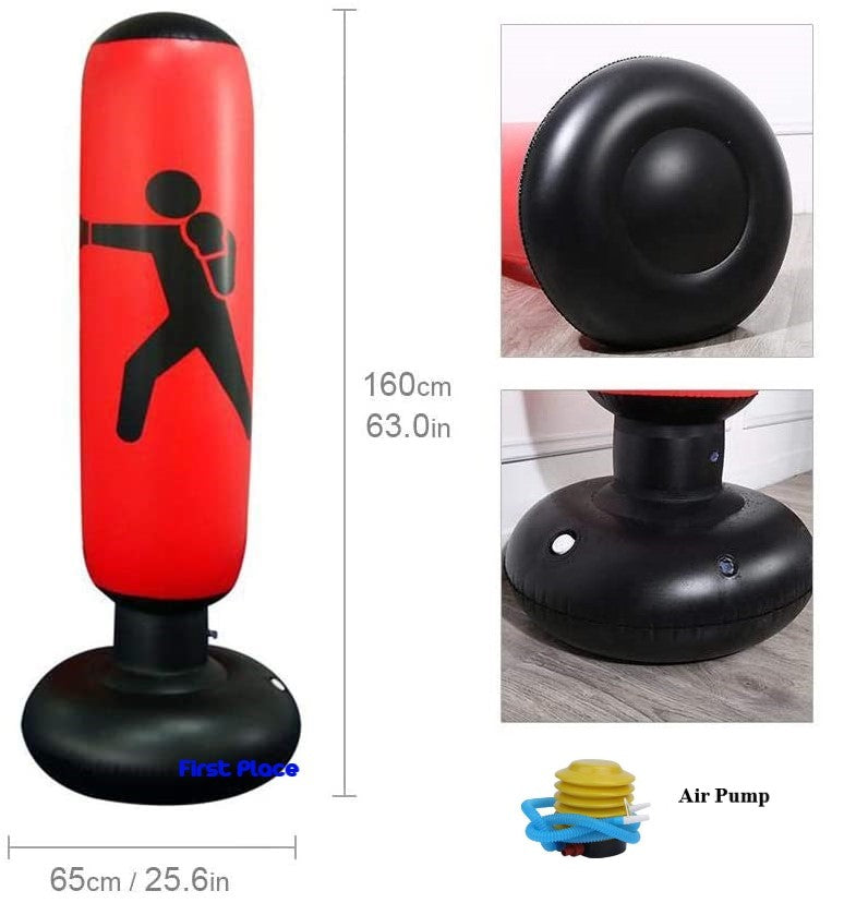 Punching Bag for Kids Adults, Punching Dummy, Inflatable Punching Bag for Training Karate, Taekwondo, Mma and Kickboxing