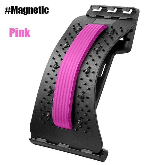 4 Levels Adjustable Back Stretcher with Magnetic Beads, Portable Back Stretcher, Lumbar Stretcher, Back Stretcher , Back Massage Support