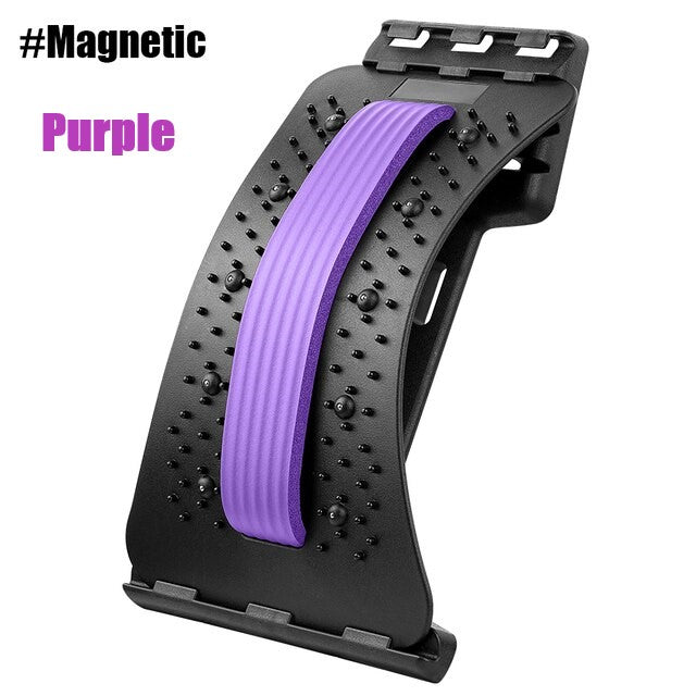 4 Levels Adjustable Back Stretcher with Magnetic Beads, Portable Back Stretcher, Lumbar Stretcher, Back Stretcher , Back Massage Support