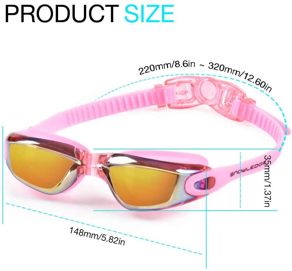 Snowledge Anti-fog UV Protection Children Swimming Goggle w/Earplugs and Nose Clips