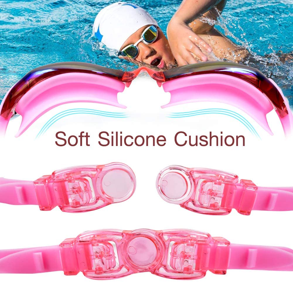 Snowledge Anti-fog UV Protection Children Swimming Goggle w/Earplugs and Nose Clips
