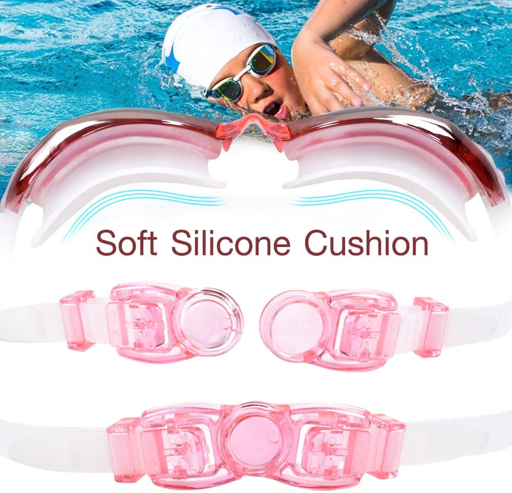 Snowledge Anti-fog UV Protection Children Swimming Goggle w/Earplugs and Nose Clips
