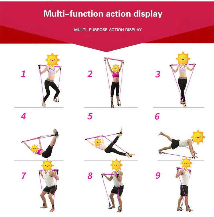 Pilates Fitness Bar with Resistance Band