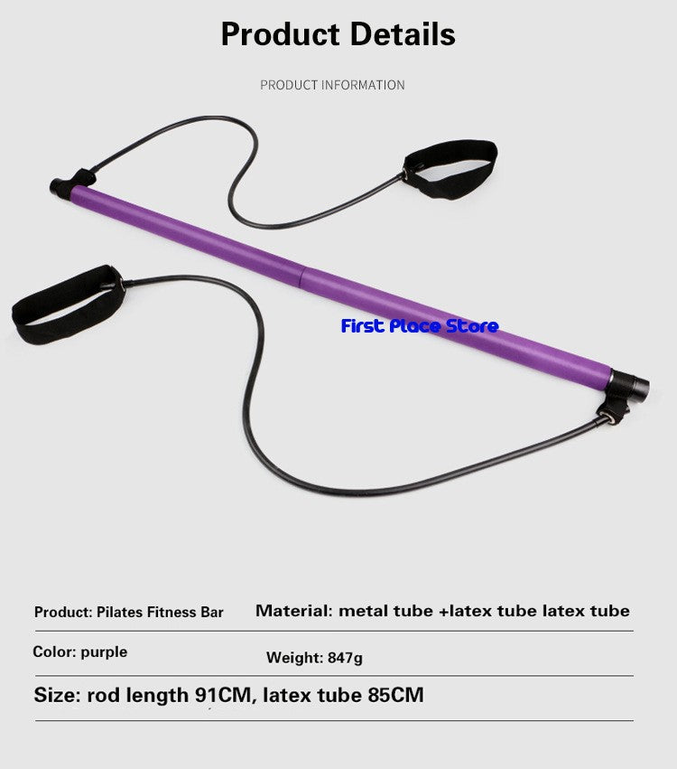 Pilates Fitness Bar with Resistance Band