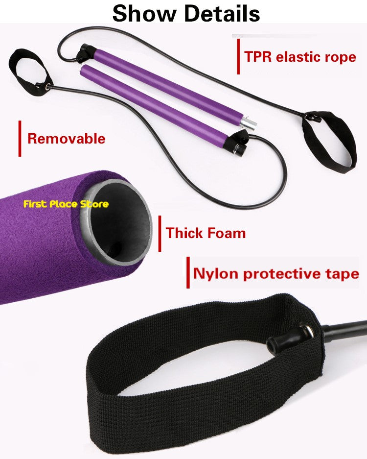 Pilates Fitness Bar with Resistance Band