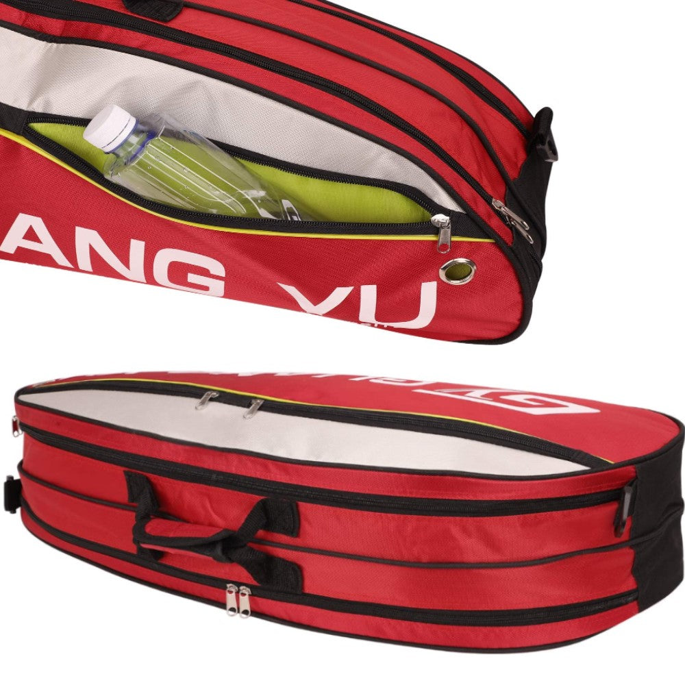Waterproof Professional Badminton Racket Bag Large Capacity Single Shoulder Racket Equipment Bag 6 Racquet Bag Gym Fitness Sports Shoes Clothes Water Bottle Storage Bag/Badminton Bag/Gym Bag (First Place)