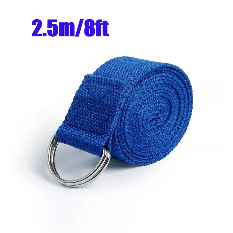 Yoga Strap / Stretch Belt with metal D Ring