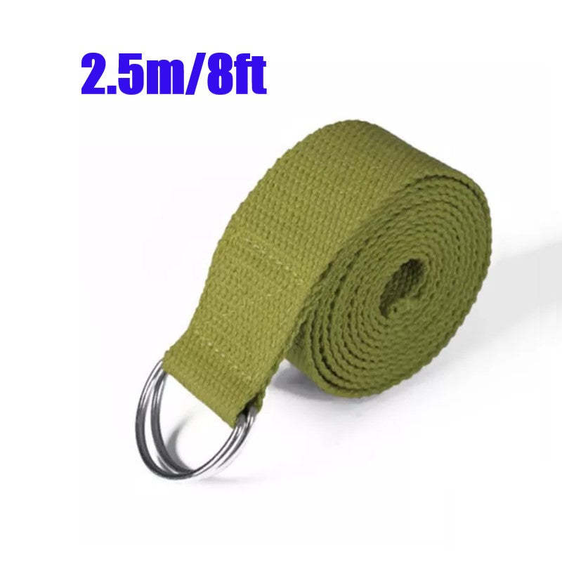 Yoga Strap / Stretch Belt with metal D Ring