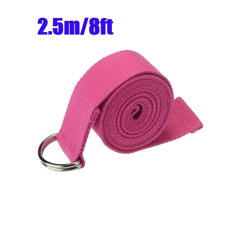 Yoga Strap / Stretch Belt with metal D Ring