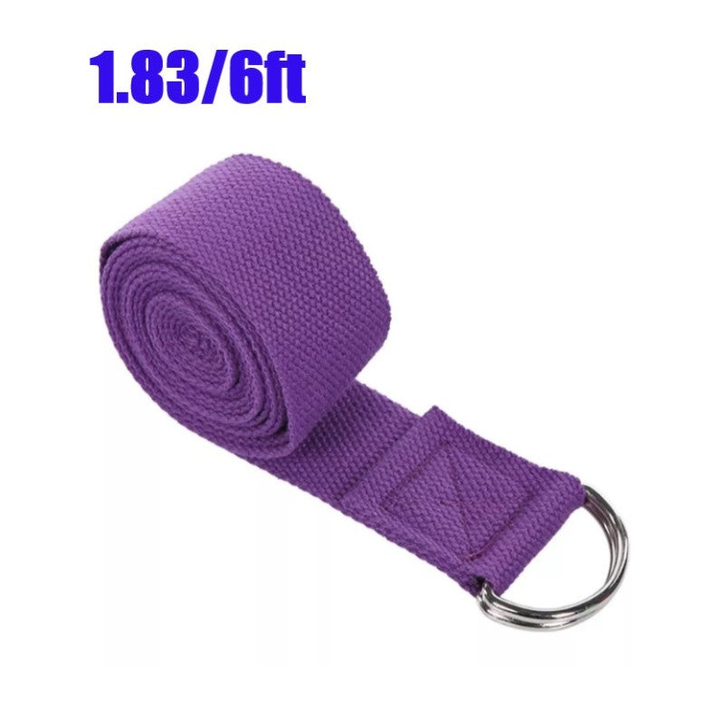Yoga Strap / Stretch Belt with metal D Ring