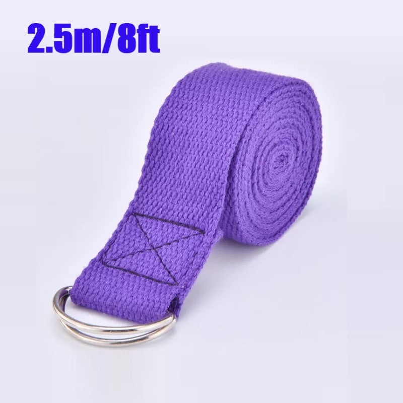 Yoga Strap / Stretch Belt with metal D Ring