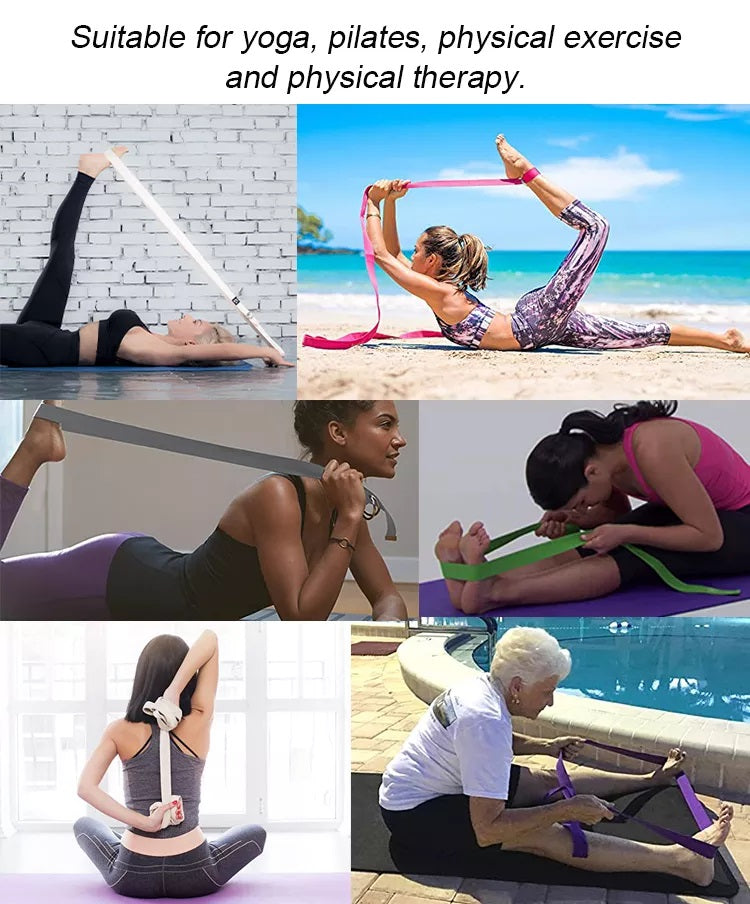 Yoga Strap / Stretch Belt with metal D Ring