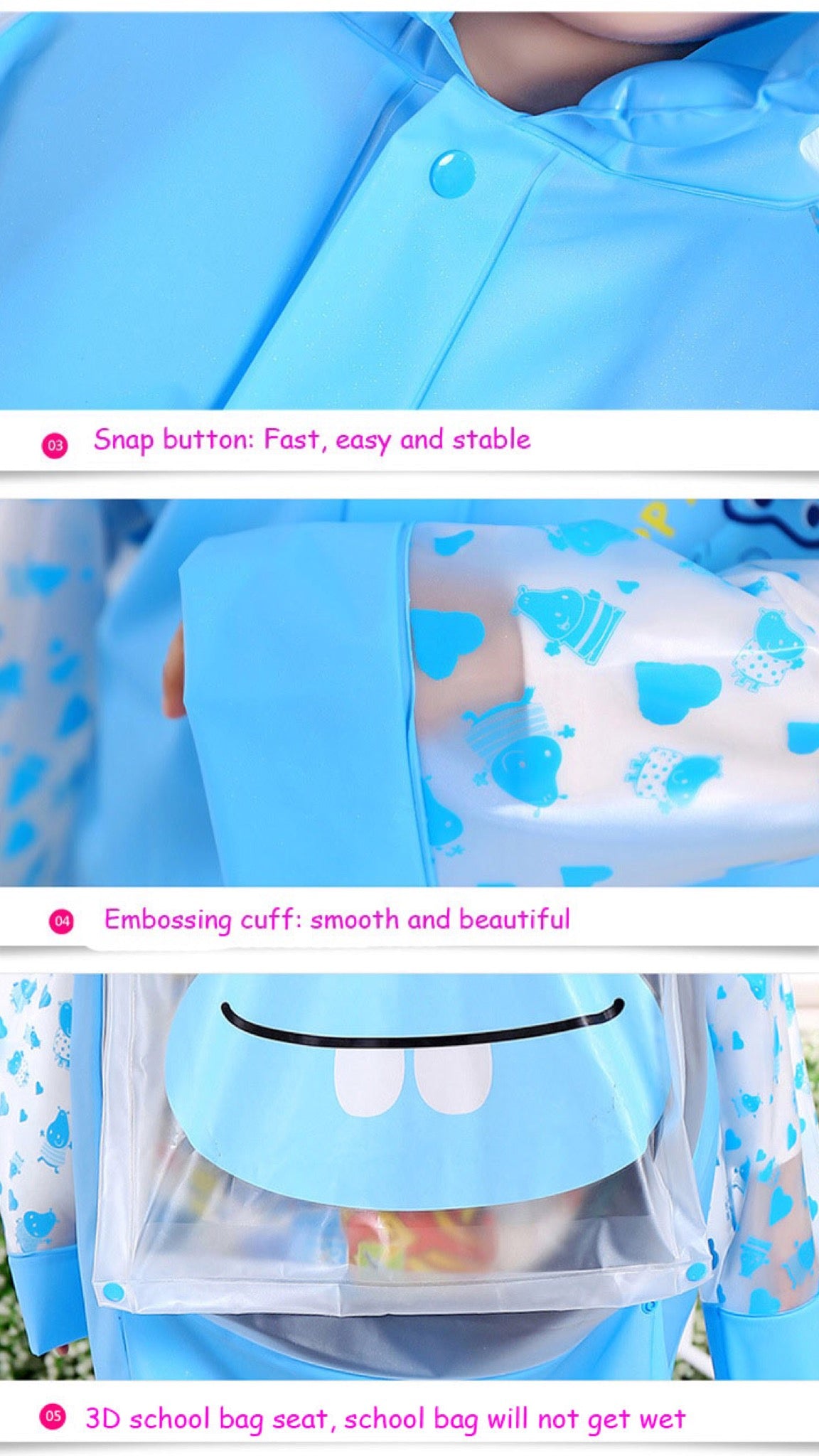 Student Raincoat  Special For School Bag