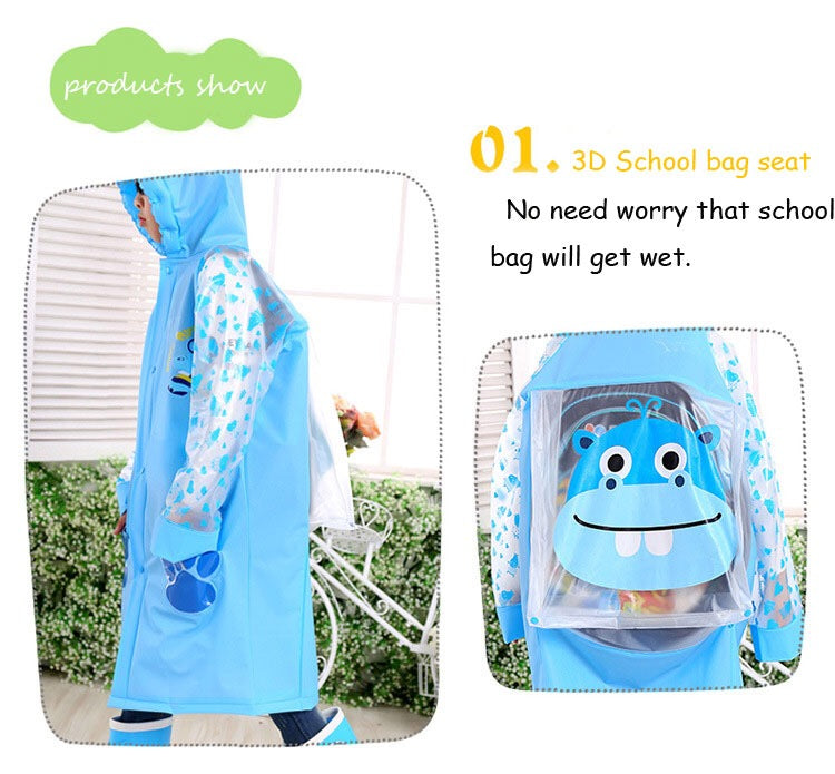 Student Raincoat  Special For School Bag