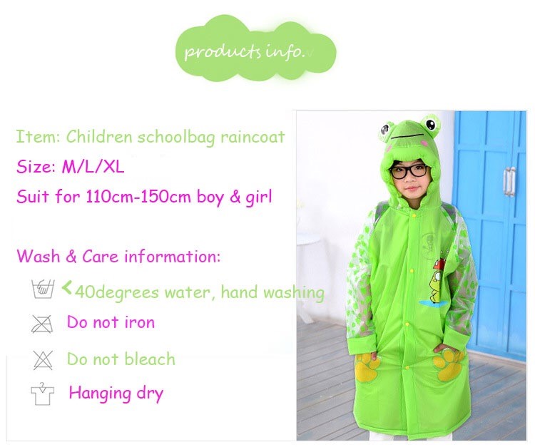 Student Raincoat  Special For School Bag