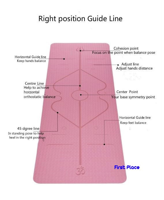 6mm Thickness, 2 colors TPE Yoga Mat with Alignment Marker/Lines