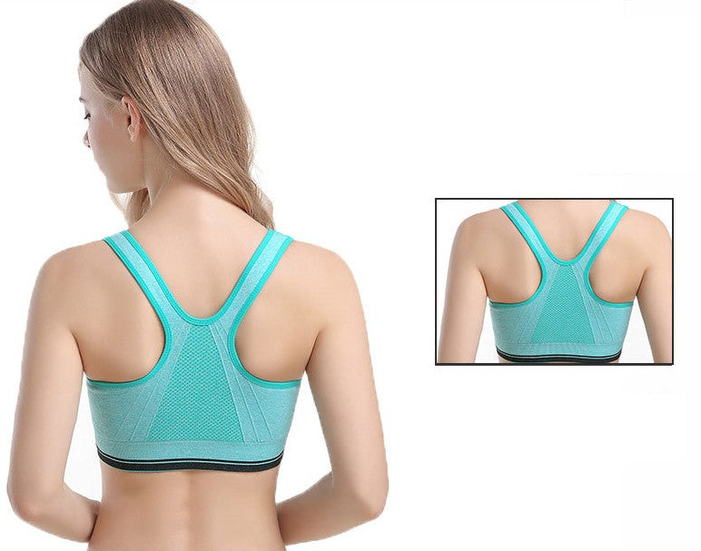 Women Padded Zipper Sports Bra/Fitness Yoga Bra