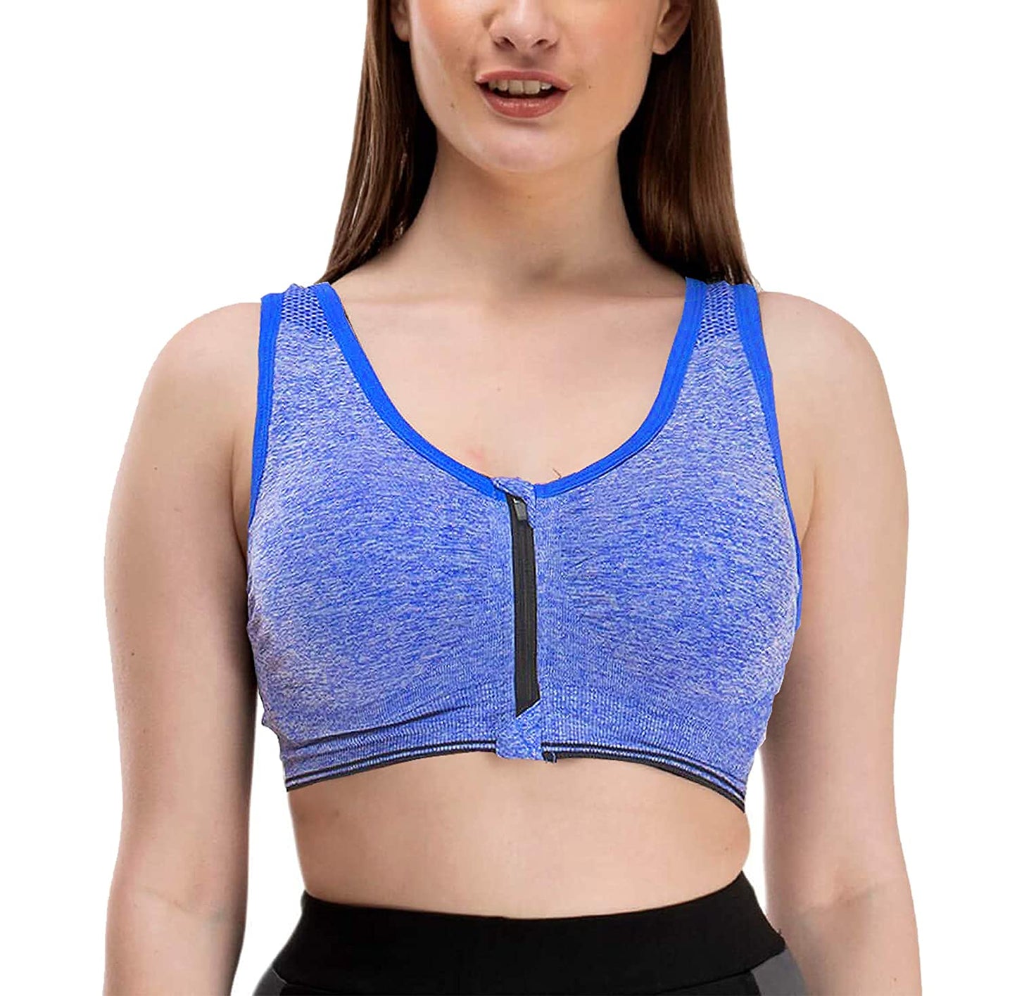 Women Padded Zipper Sports Bra/Fitness Yoga Bra
