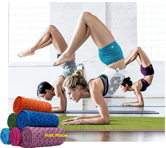 Sweat Absorbent Non-Slip Yoga Mat Towel for Pilates/Yoga and Workout Washable