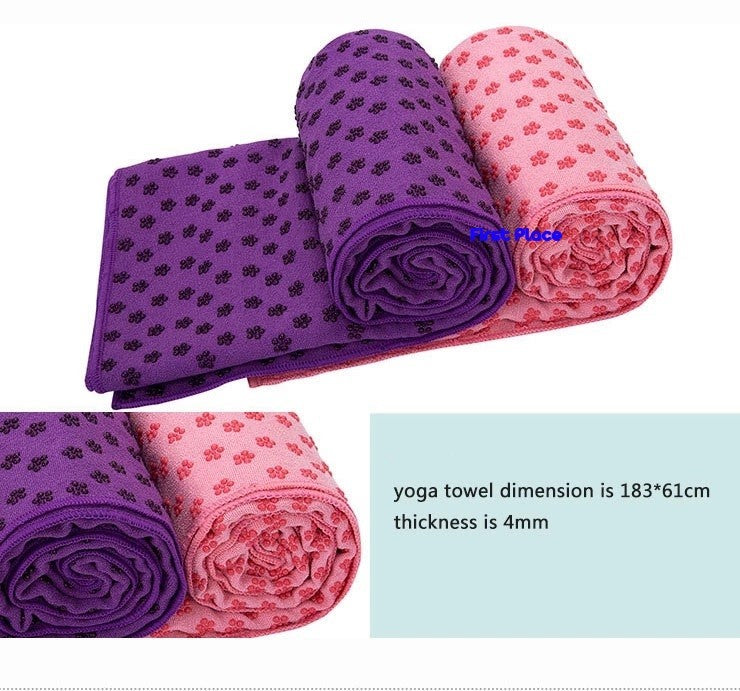 Sweat Absorbent Non-Slip Yoga Mat Towel for Pilates/Yoga and Workout Washable