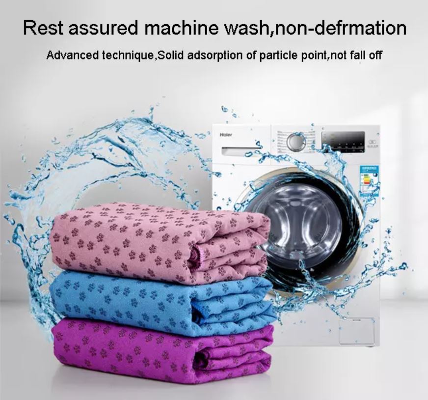 Sweat Absorbent Non-Slip Yoga Mat Towel for Pilates/Yoga and Workout Washable