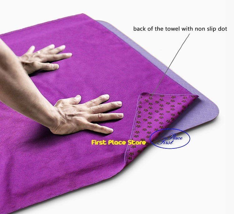 Sweat Absorbent Non-Slip Yoga Mat Towel for Pilates/Yoga and Workout Washable