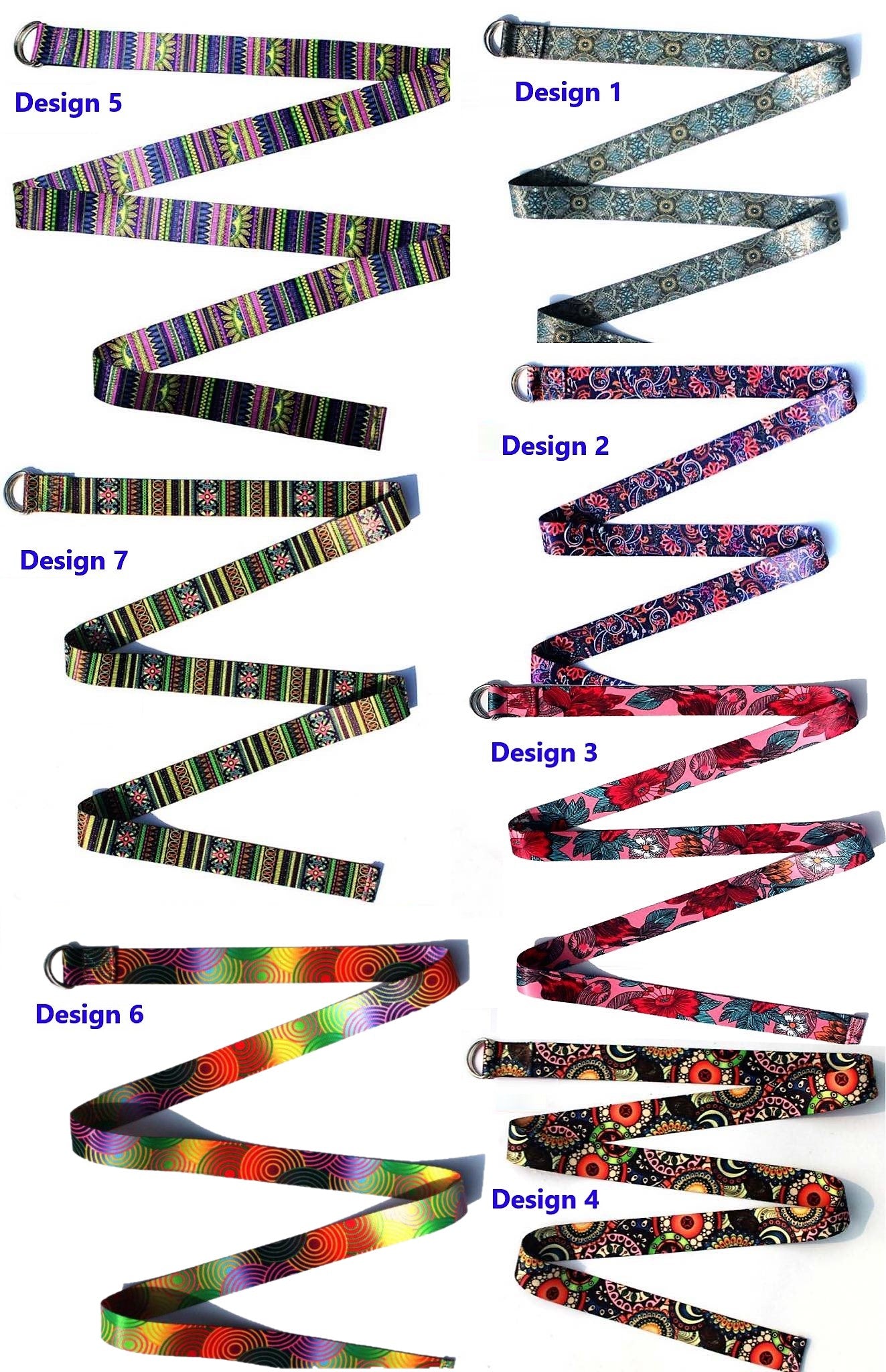High quality colorful printing design stretch belt/Yoga Strap