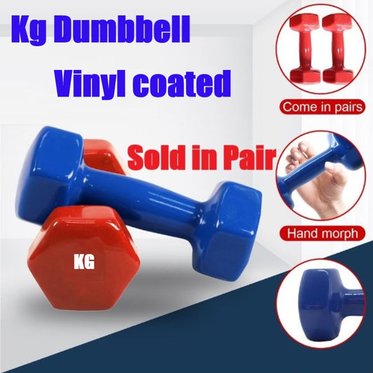 Kg PVC/Vinyl Hex Dumbbells Set  (Sold in Pair)