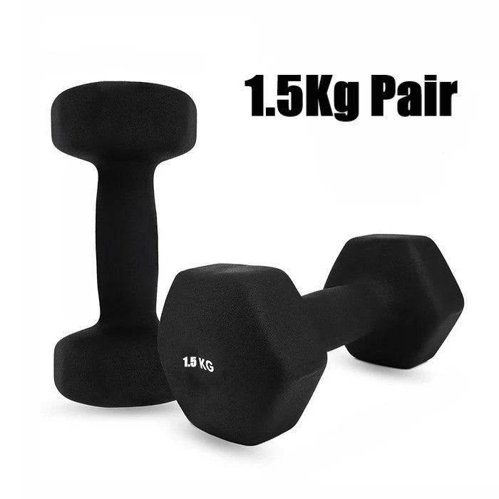 1Kg,1.5Kg,2Kg,2.5Kg,3Kg Neoprene coated Dumbbells Set