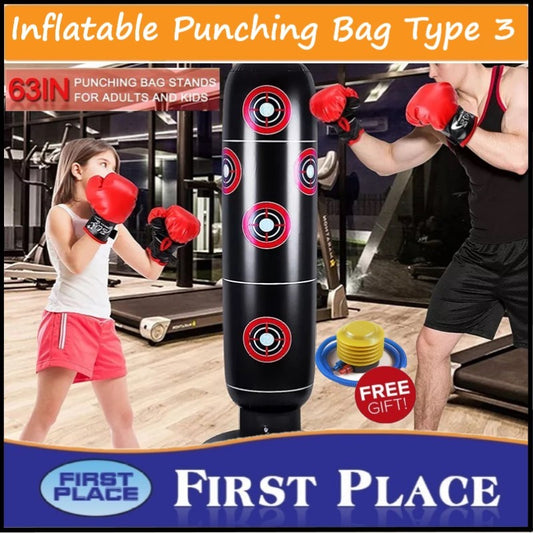 Punching Bag, Freestanding Boxing with Stand Inflatable Punching Bag for Kids , Bounce Back for Practicing Karate, Taekwondo, MMA, Fitness Freestanding Boxing Bag