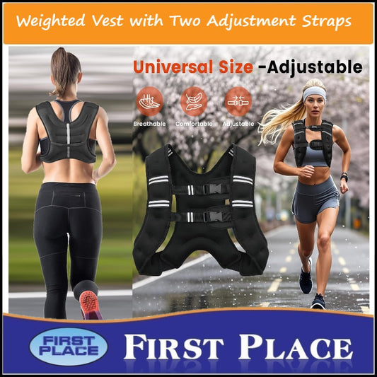 Weighted Vest with Two Adjustment Straps for Workout, Strength Training, Running, Fitness, Muscle Building, Weight Loss