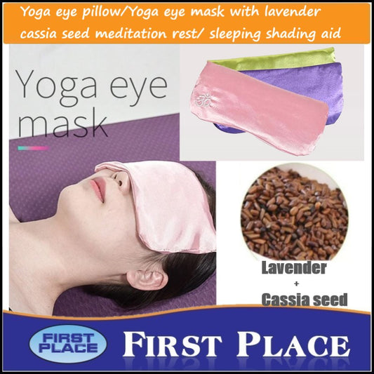 Soothing Yoga Eye Pillow/Mask with Lavender Cassia Seeds for Deep Relaxation and Aromatherapy