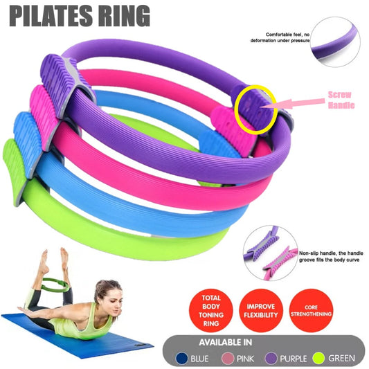 Pilates Ring, Yoga Circle, Body Toning and Resistance Exercise Fitness Ring, Workouts Exercise Fitness Training for Indoor